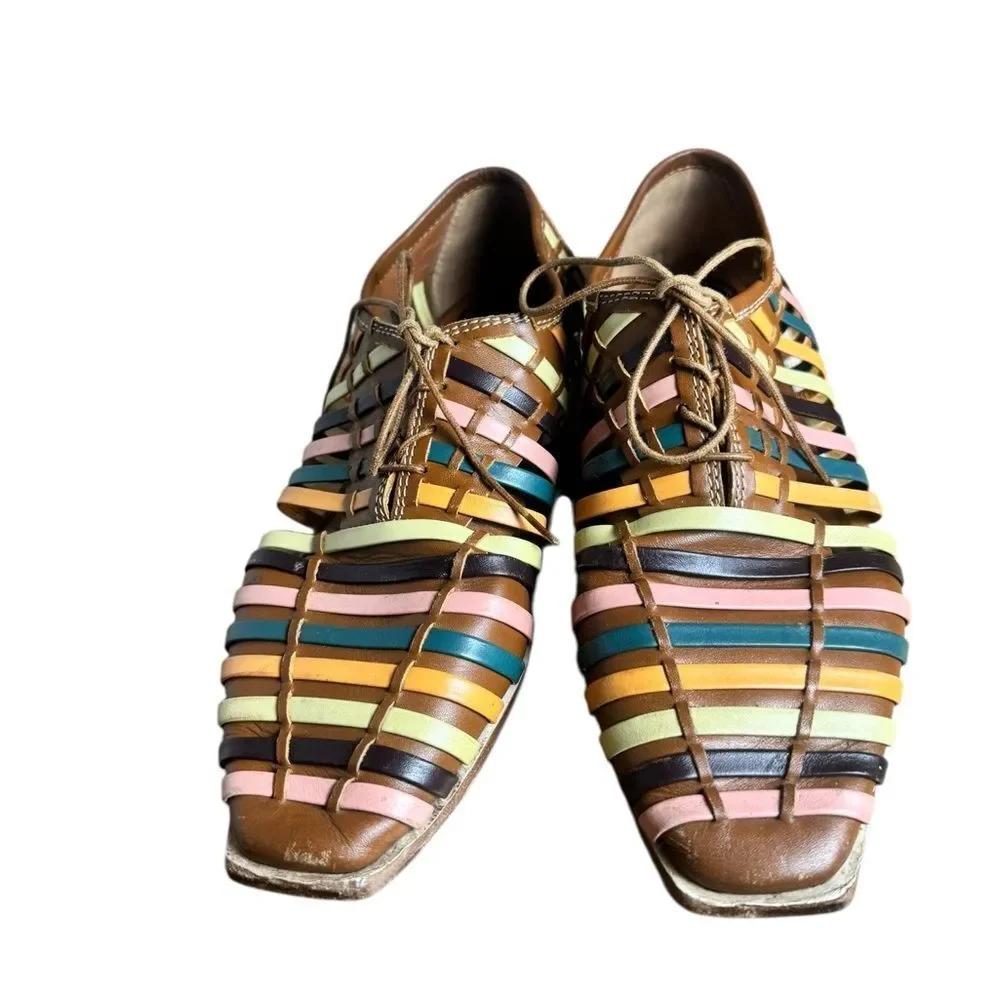 Zimmermann Woven Lace Up Derby Flats 39
